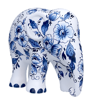 Elephant Parade Blooming Delft Blue